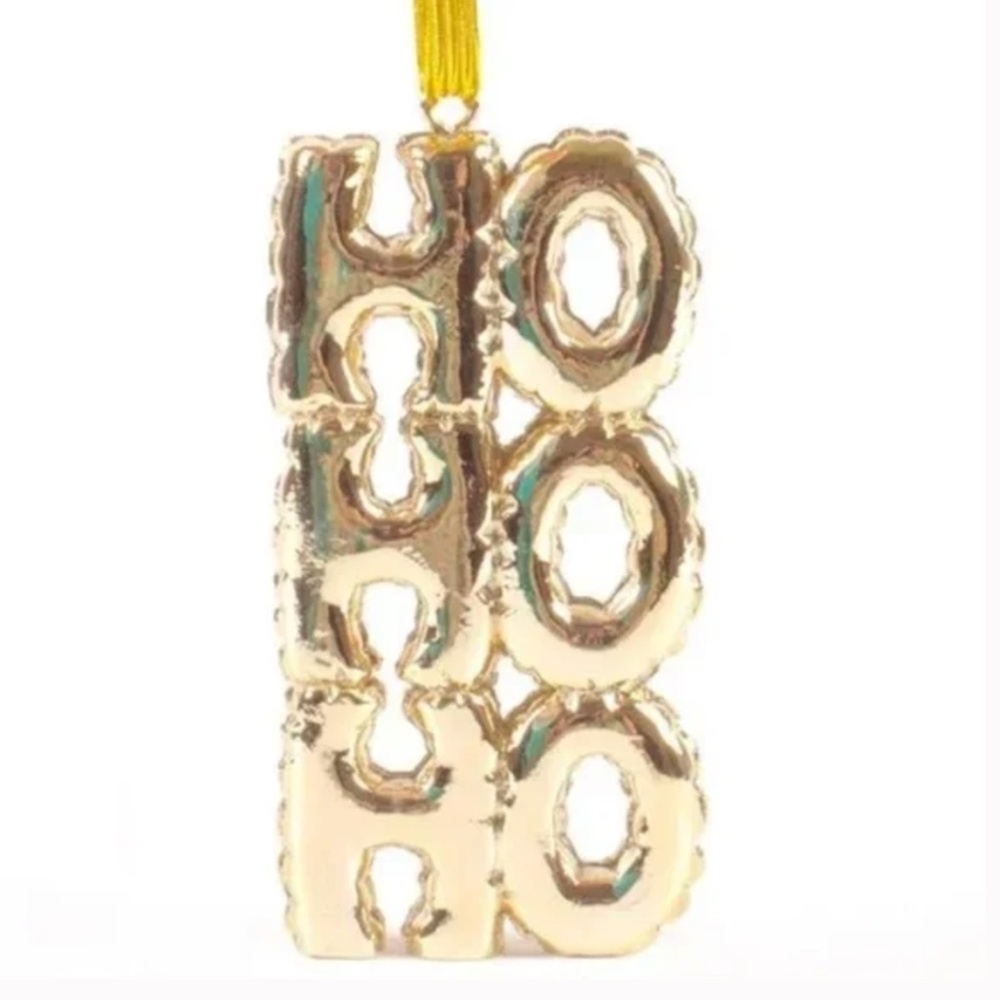 NEW 8 Oak Lane Balloon Style Gold Ho Ho Ho Ornament